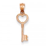 14k Rose Gold Key Pendant