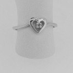 14k White Gold Child's Heart Ring with Diamond Accent