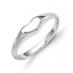 Sterling Silver RH Plated Child's Polished Heart Ring