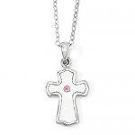 Sterling Silver CZ Child Of God (Girl) 14in. Necklace