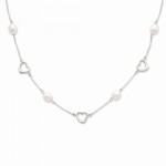 Sterling Silver 7-8mm White Freshwater Cultured Pearl W/2in Ext. Necklace