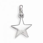 Sterling Silver RH Plated Child's Polished Star Pendant