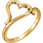 14k Yellow Gold Open Heart Ring
