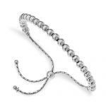 Leslie's Sterling Silver Polished Beaded Adjustable Bracelet