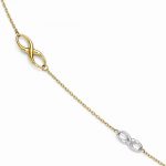 Leslie's 14k Two-Tone Polished Infinity Anklet W/1in Ext