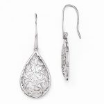 Leslies Sterling Silver Polished Cut-Out Teardrop Dangle Earrings