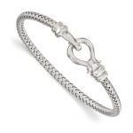 Leslie's Sterling Silver Hook Rhodium Plated Bangle