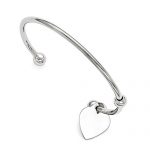 Stainless Steel Polished Heart Bangle