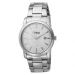 Caravelle by Bulova Mens Silver-Tone Bracelet Band Watch with Satin and Polished Band and Date Indicator