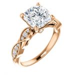 10K Rose 8x8mm Cushion Infinity-Inspired Engagement Ring Mounting