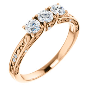 C123341T 18K Rose 3.5mm Round Anniversary Band Mounting