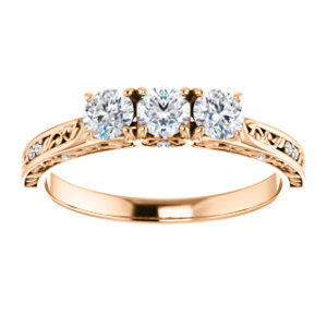 C123341T2 18K Rose 3.5mm Round Anniversary Band Mounting