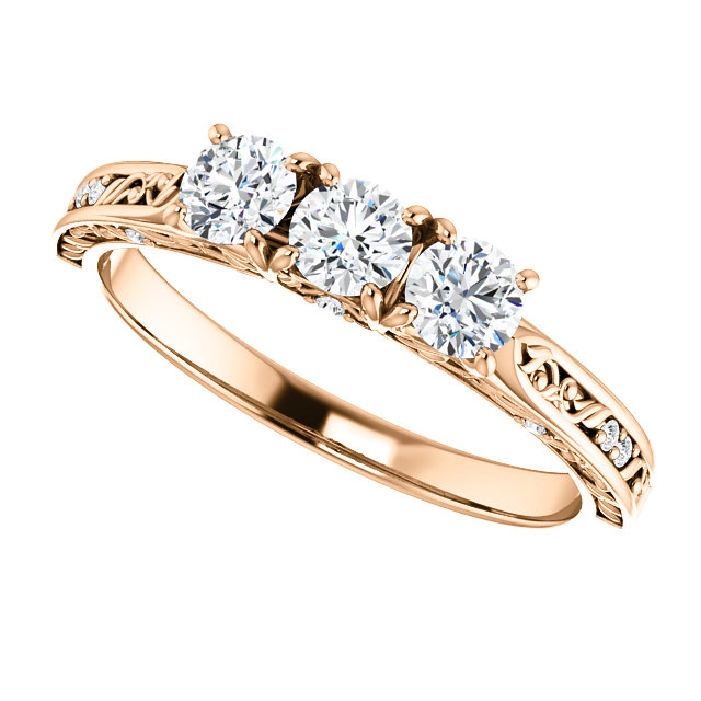 C123341T4 18K Rose 3.5mm Round Anniversary Band Mounting