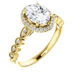 14K Yellow 8x6mm Oval Engagement Ring Mounting