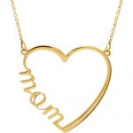 14K Yellow "Mom" Heart 17" Necklace