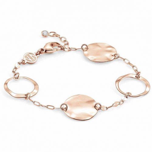 Nominations Rose Gold Plated Hammered Circle Bracelet 7inches