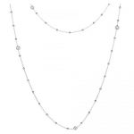 Nominations 36in Cubic Zirconia and Ball Bead Lone Necklace