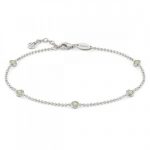 Sterling Silver Colored Stone Nominations Anklet