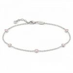 Sterling Silver Colored Stone Nominations Anklet