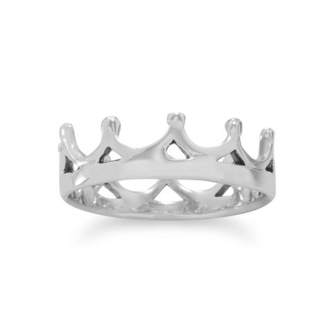 Polished Crown Ring Sterling Silver