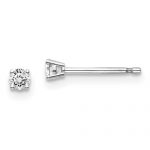 14kw .10ct I1 J-K Diamond Stud Push-On Post Earrings