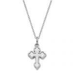 Sterling Silver Matted Cross Ash Holder 18in. Necklace