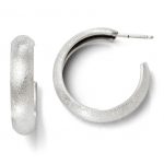 Leslie's Sterling Silver Laser Textured Post Hoop Earrings