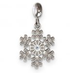 Sterling Silver Rhodium-plated MeMi Snowflake with Swarovski Crystal Charm