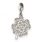 Sterling Silver Rhodium-plated MeMi Lucky Clover Charm