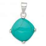 Sterling Silver Square Turquoise Pendant
