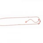 Sterling Silver 1.8mm Adjustable Rose Cable Chain with Lobster Clasp. Item is plated.
