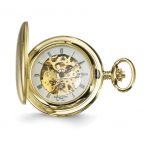 Charles Hubert Satin Gold Finish White Dial Pocket Watch