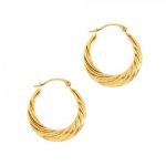 10k Yellow Gold Textured Graduated Hoops