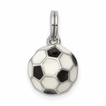 Sterling Silver Rhodium Plated Soccer Ball