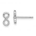 Sterling Silver Rhodium-plated Infinity Post Earrings