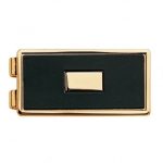 Engravable Gold Tone Money Clip with Black Insert