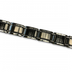 Stainless Steel Bracelet with Black Inlay 9"