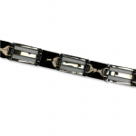 Stainless Steel Two Toned Black and Silver Bracelet 8.5"
