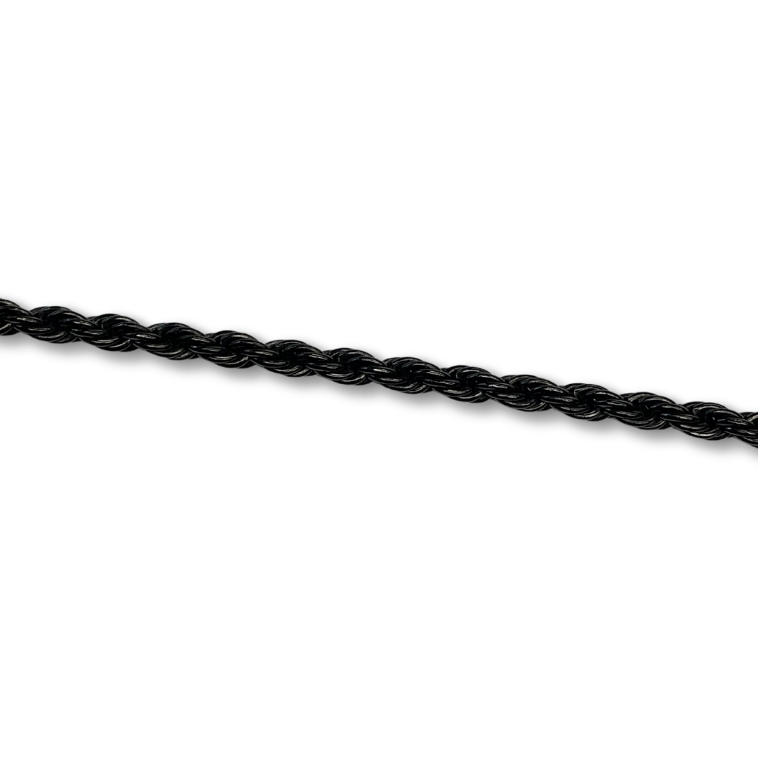 Black Stainless Steel Rope Chain Necklace Parker Jewelers