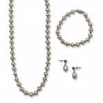 White Sterling Fresh Water Cultured Pearl Set- Bracelet, Necklace and Earrings Necklace Length: 18" Pearl Size: 7mm Bracelet Length: 7" Pearl Size: 7mm