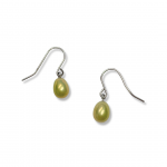 Sterling Silver Yellow Fresh Water Pearl Dangle Earrings