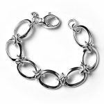 Diana Bracelet Sterling Silver Alternating large oval and knot links Bracelet 7.5"