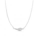 14K White Gold 18" Angel Wing Necklace