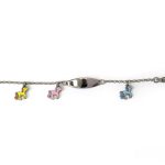 Stainless Steel Silver Tone My First ID Bracelet with 3 Pony Charms 5.5" with 1" Extender