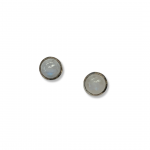 Sterling Silver Bezel Moonstone Stud Earrings