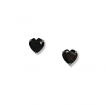 Sterling Silver Garnet Heart Shaped Post Earrings