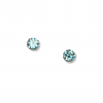 14K Yellow Gold December- Blue Topaz Birthstone 4mm Post Earrings