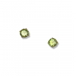 14K Yellow Gold August- Peridot Birthstone 4mm Post Earrings