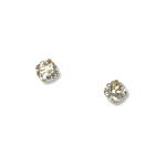 14K Yellow Gold April- White Topaz Birthstone 4mm Post Earrings