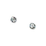 14K Yellow Gold March- Aquamarine Birthstone 4mm Post Earrings